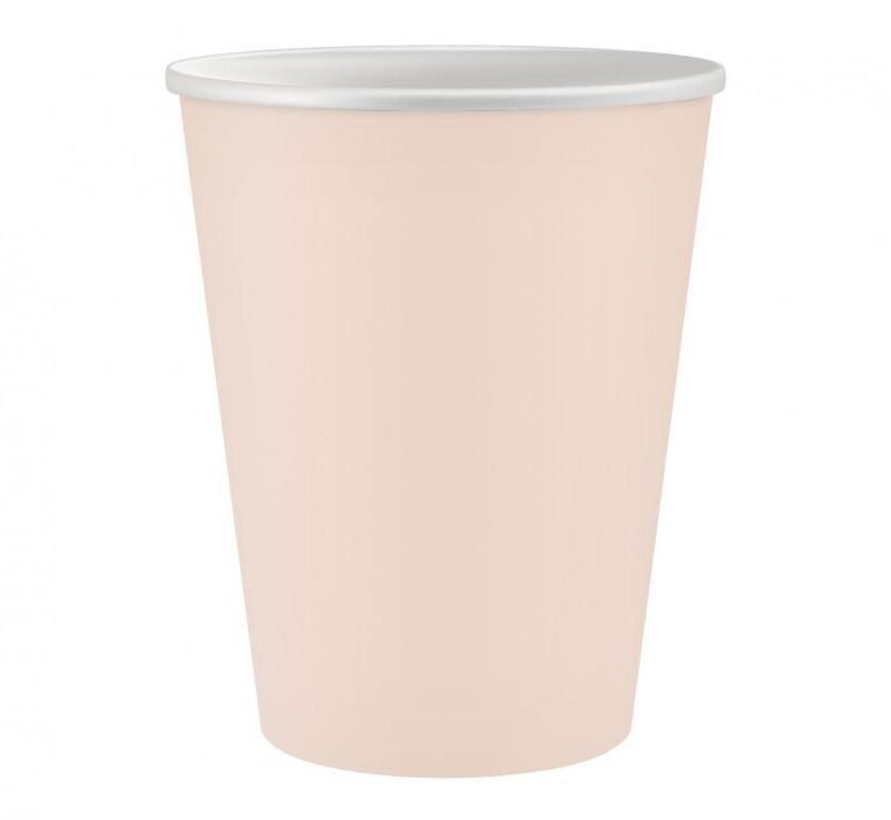 Popieriniai puodeliai šviesiai rožinė, 250 ml ( 1 pak / 6 vnt )